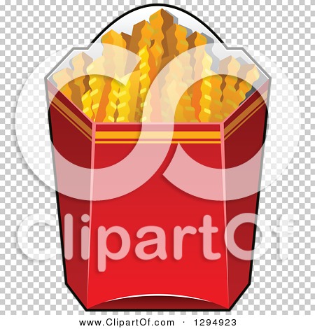 Clipart of a Box of Crinkle French Fries - Royalty Free Vector ...