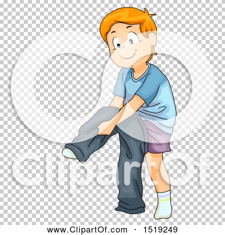 Clipart of a Boy Dressing and Putting on Pants - Royalty Free Vector ...