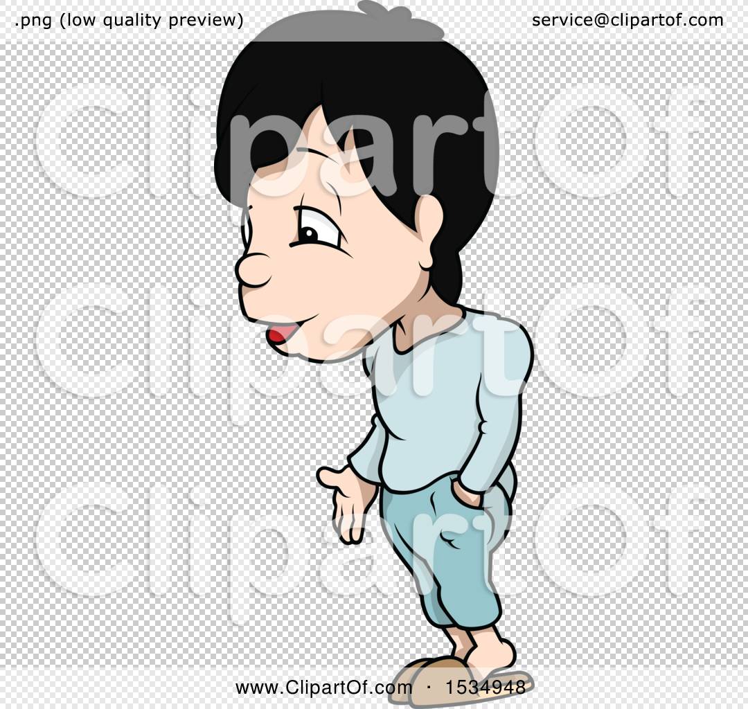 Clipart of a Boy Gesturing and Talking - Royalty Free Vector