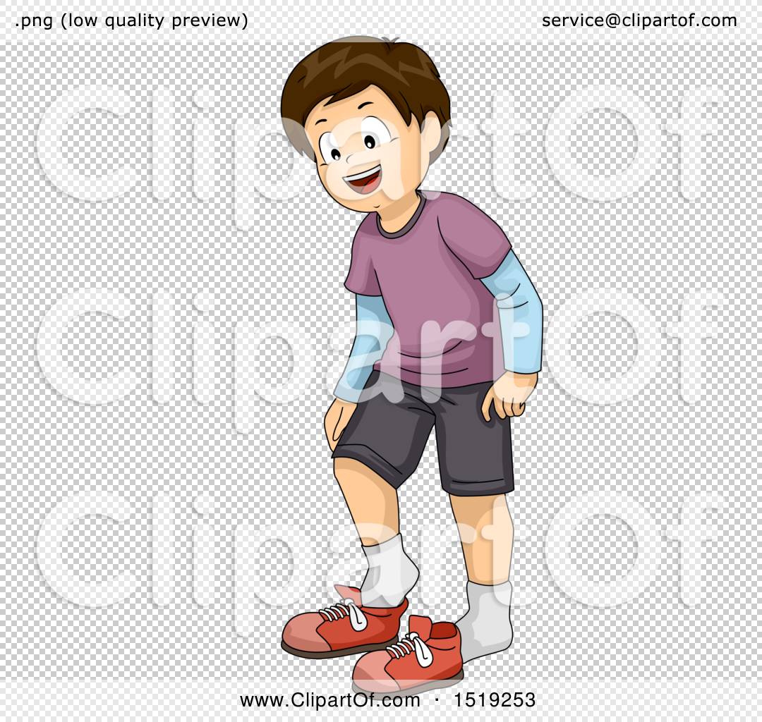 Clipart of a Boy Taking off or Putting on Shoes - Royalty Free Vector ...