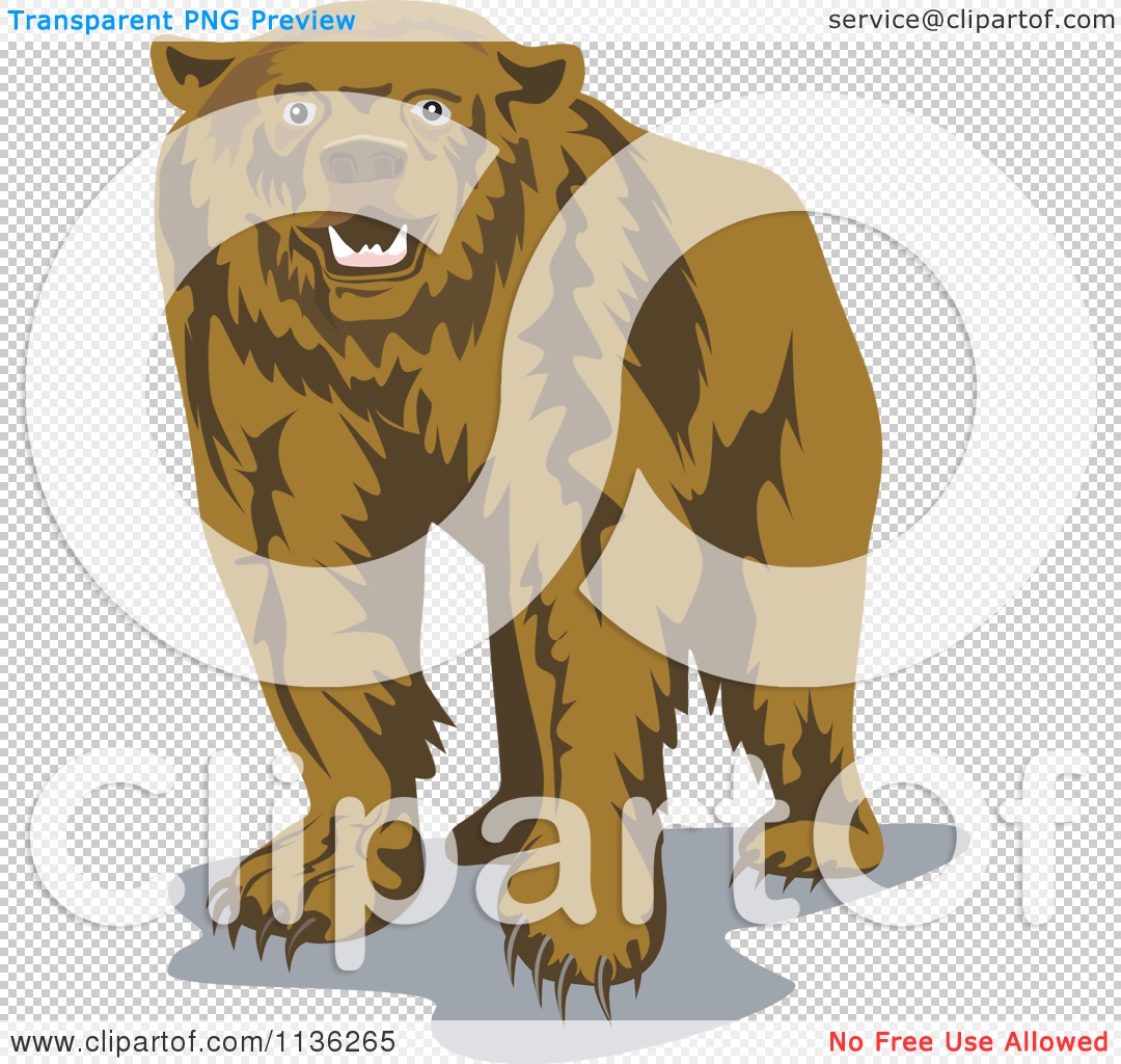 Clipart Of A Brown Bear - Royalty Free Vector Illustration by
