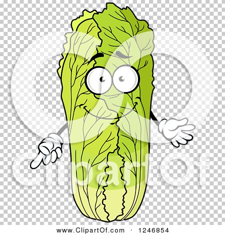 Clipart of a Cabbage Character - Royalty Free Vector Illustration by
