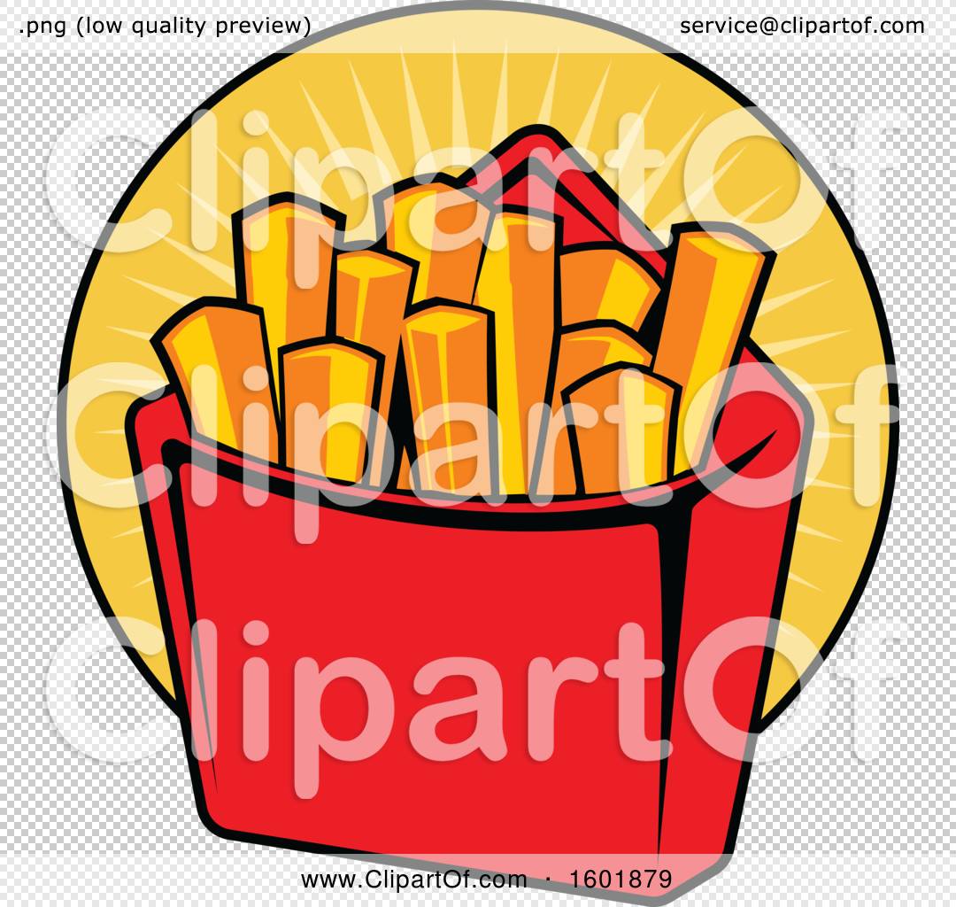 Clipart of a Carton of French Fries - Royalty Free Vector Illustration ...