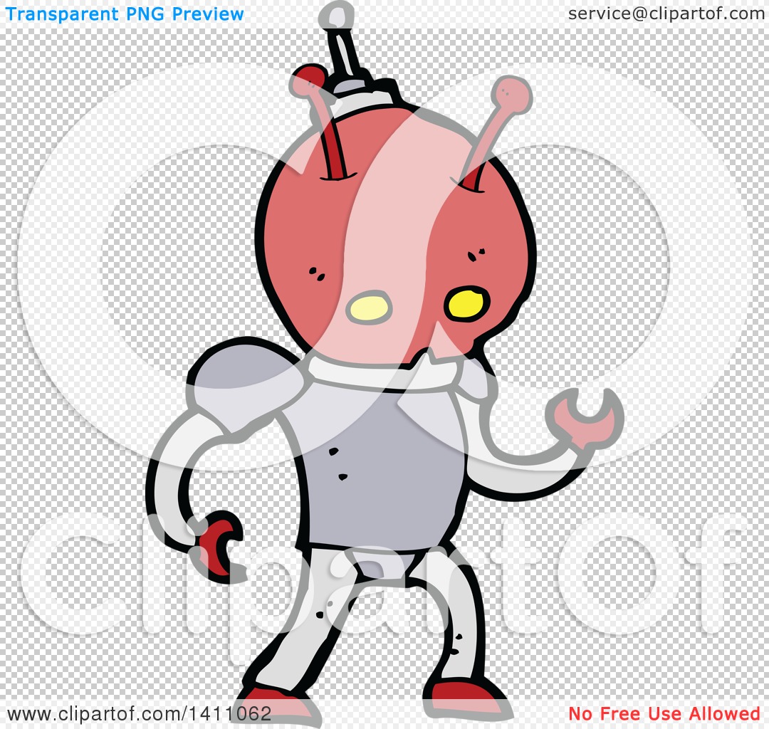 Clipart of a Cartoon Alien - Royalty Free Vector Illustration by