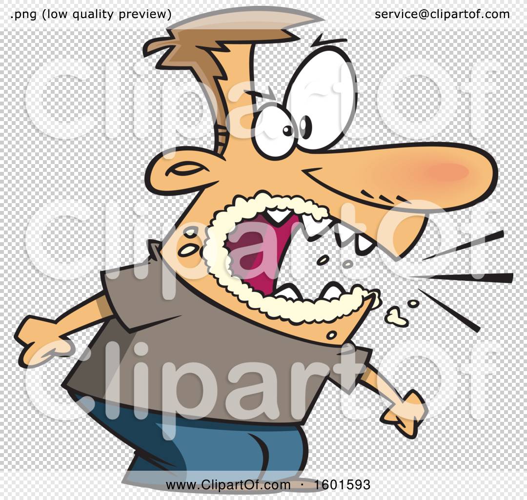 Clipart of a Cartoon Angry White Man Yelling and Foaming at the Mouth -  Royalty Free Vector Illustration by toonaday #1601593