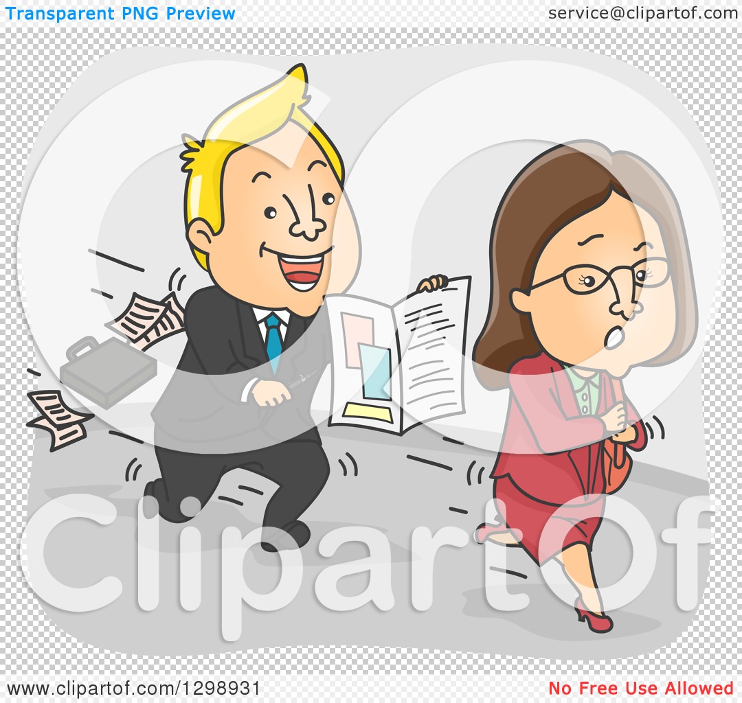 Clipart of a Cartoon Blond White Insurance Agent Chasing After a Woman -  Royalty Free Vector Illustration by BNP Design Studio #1298931