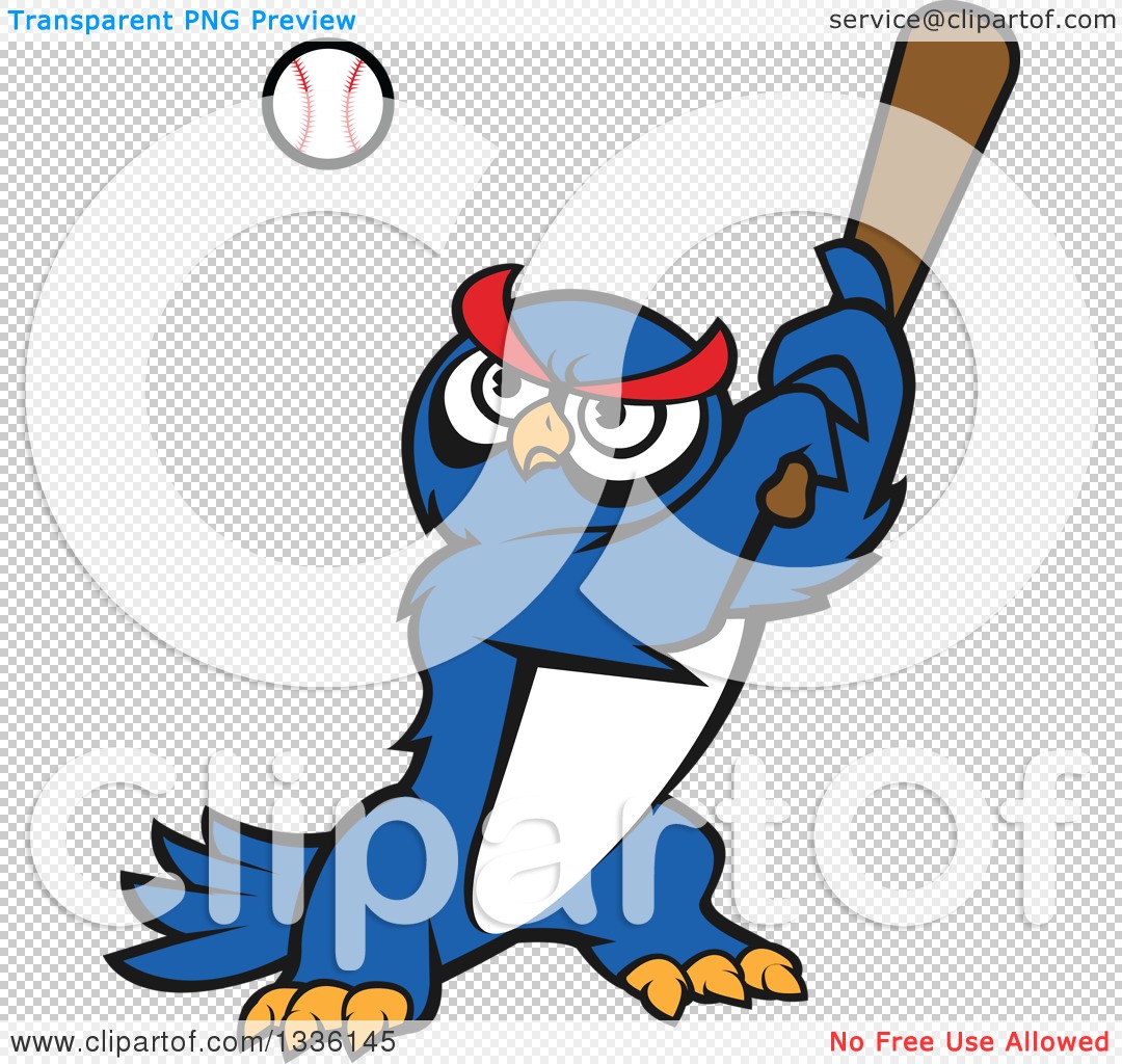 Clipart of a Cartoon Blue Owl Baseball Player Batting - Royalty Free Vector  Illustration by Vector Tradition SM #1336145