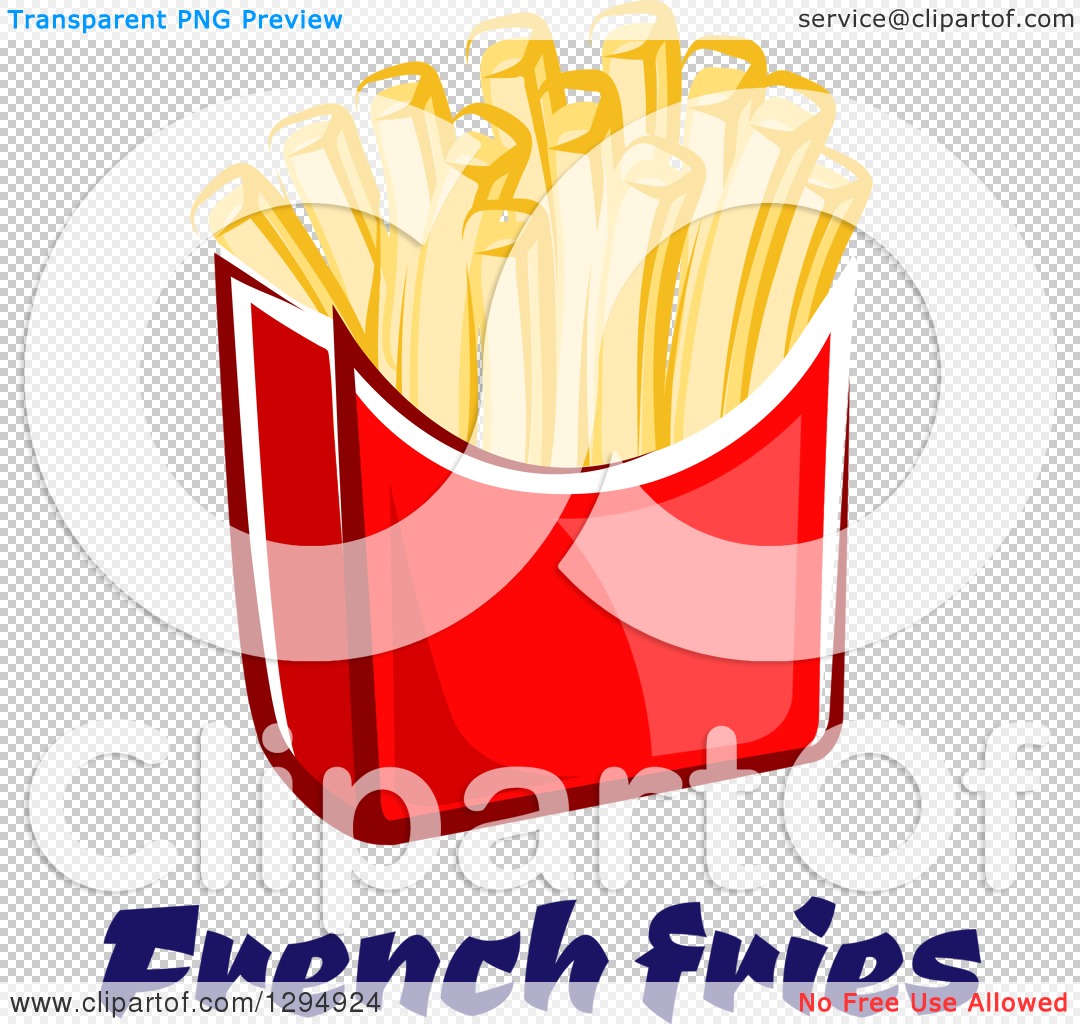 Clipart of a Cartoon Box of French Fries over Text - Royalty Free ...