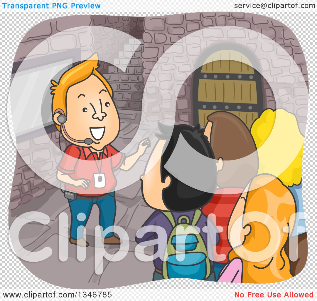 Clipart of a Cartoon Cacuasian Male Tour Guide Leading Toursists Through a  Castle - Royalty Free Vector Illustration by BNP Design Studio #1346785