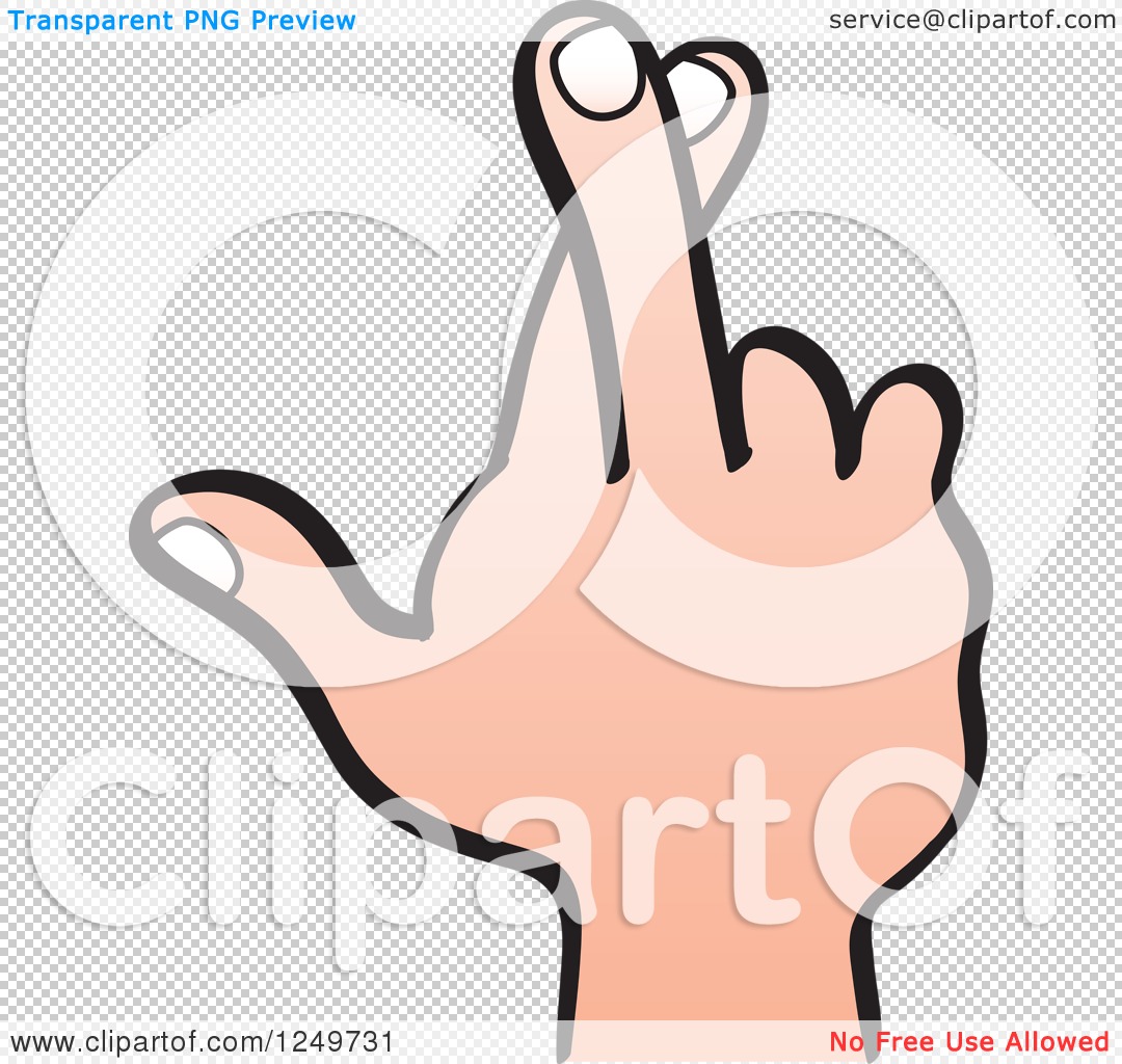 crossing fingers clipart