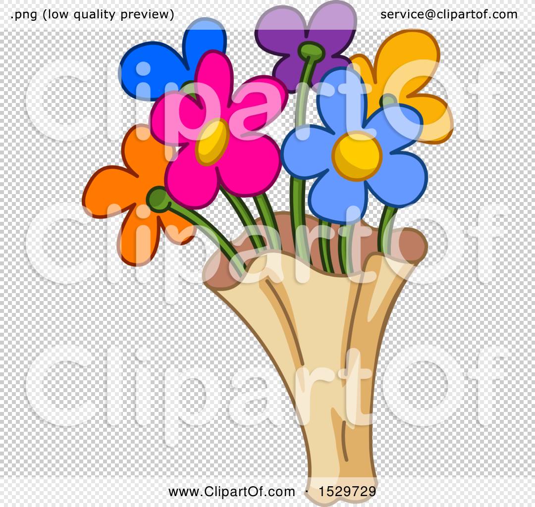 Clipart of a Cartoon Colorful Bouquet of Flowers - Royalty Free Vector  Illustration by yayayoyo #1529729