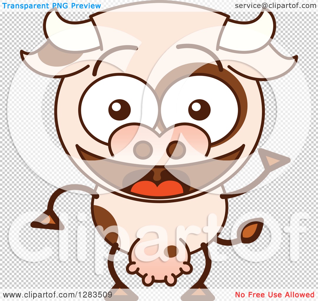 Clipart of a Cartoon Cow Smiling and Waving - Royalty Free Vector  Illustration by Zooco #1283509