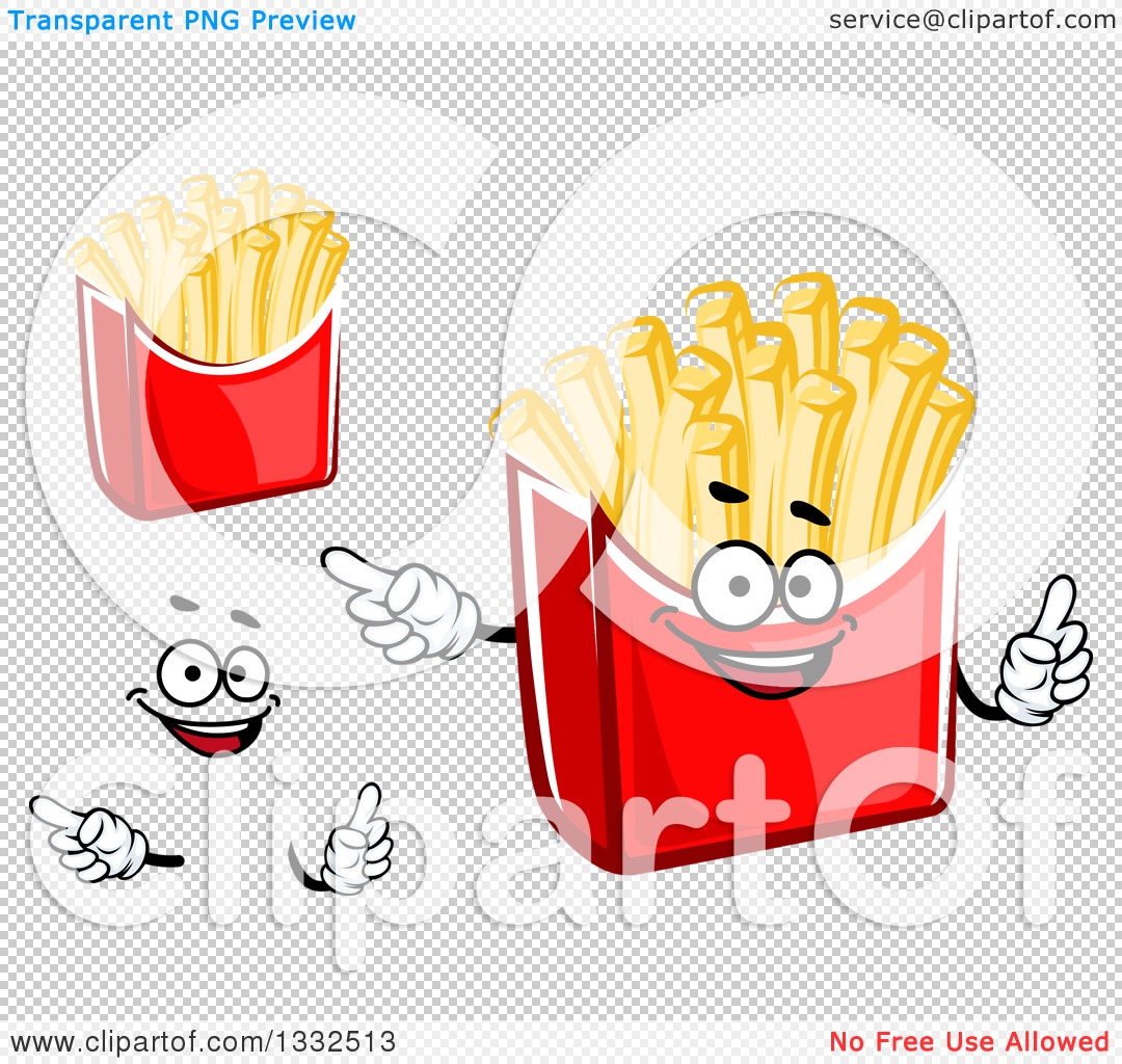 Clipart of a Cartoon Face, Hands and French Fries 2 - Royalty Free ...