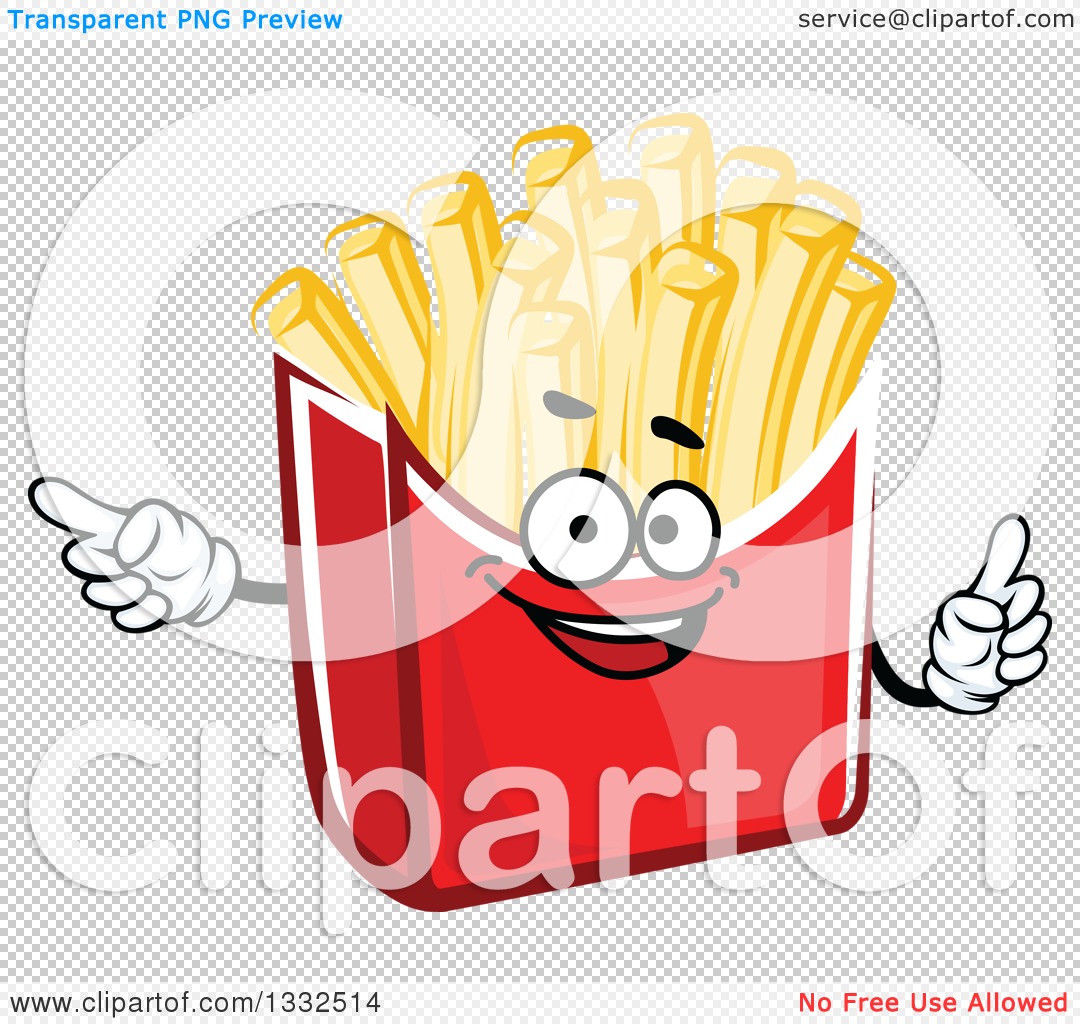 Clipart of a Cartoon French Fries Character Holding up a Finger and ...