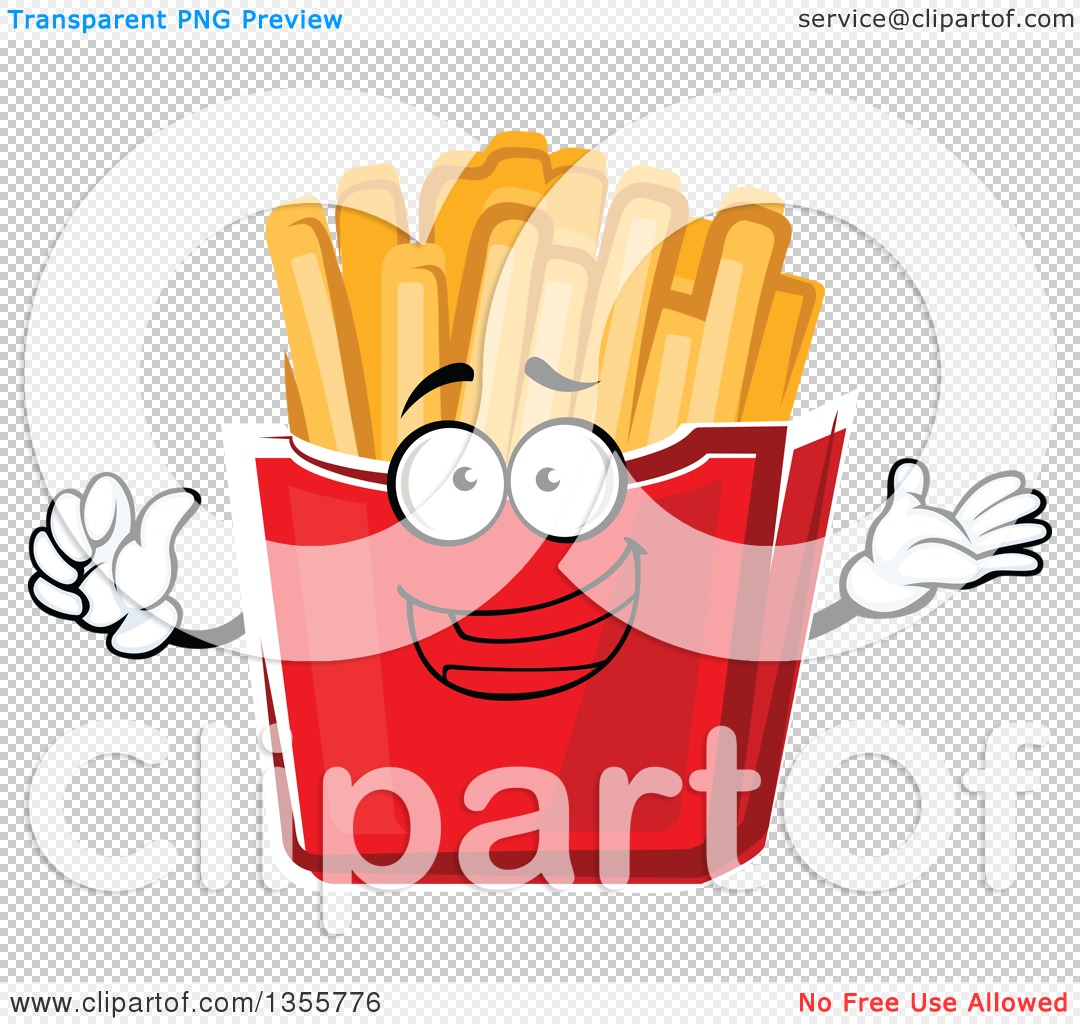 Clipart of a Cartoon French Fries Character - Royalty Free Vector ...