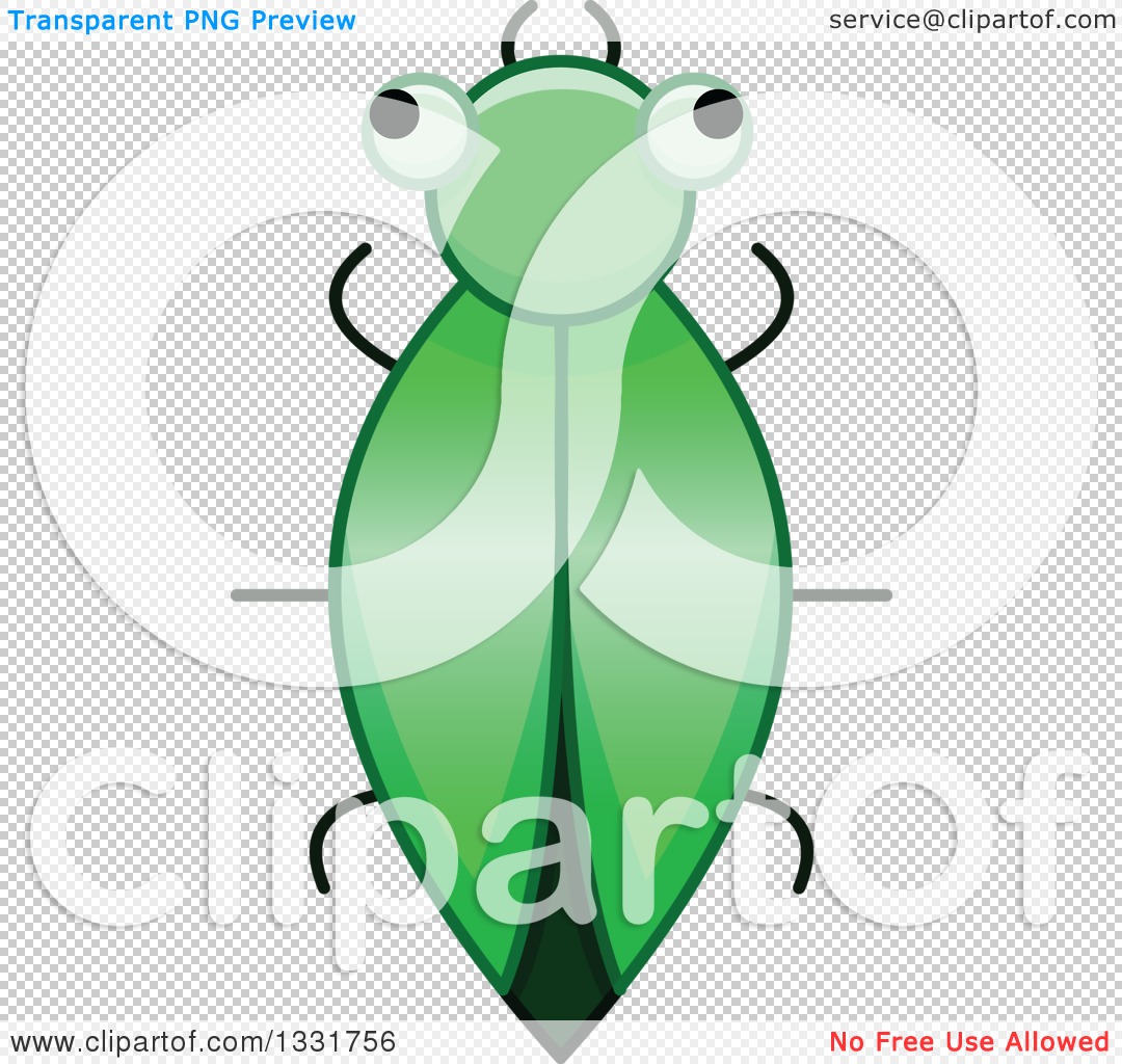 Clipart of a Cartoon Green Beetle - Royalty Free Vector Illustration by