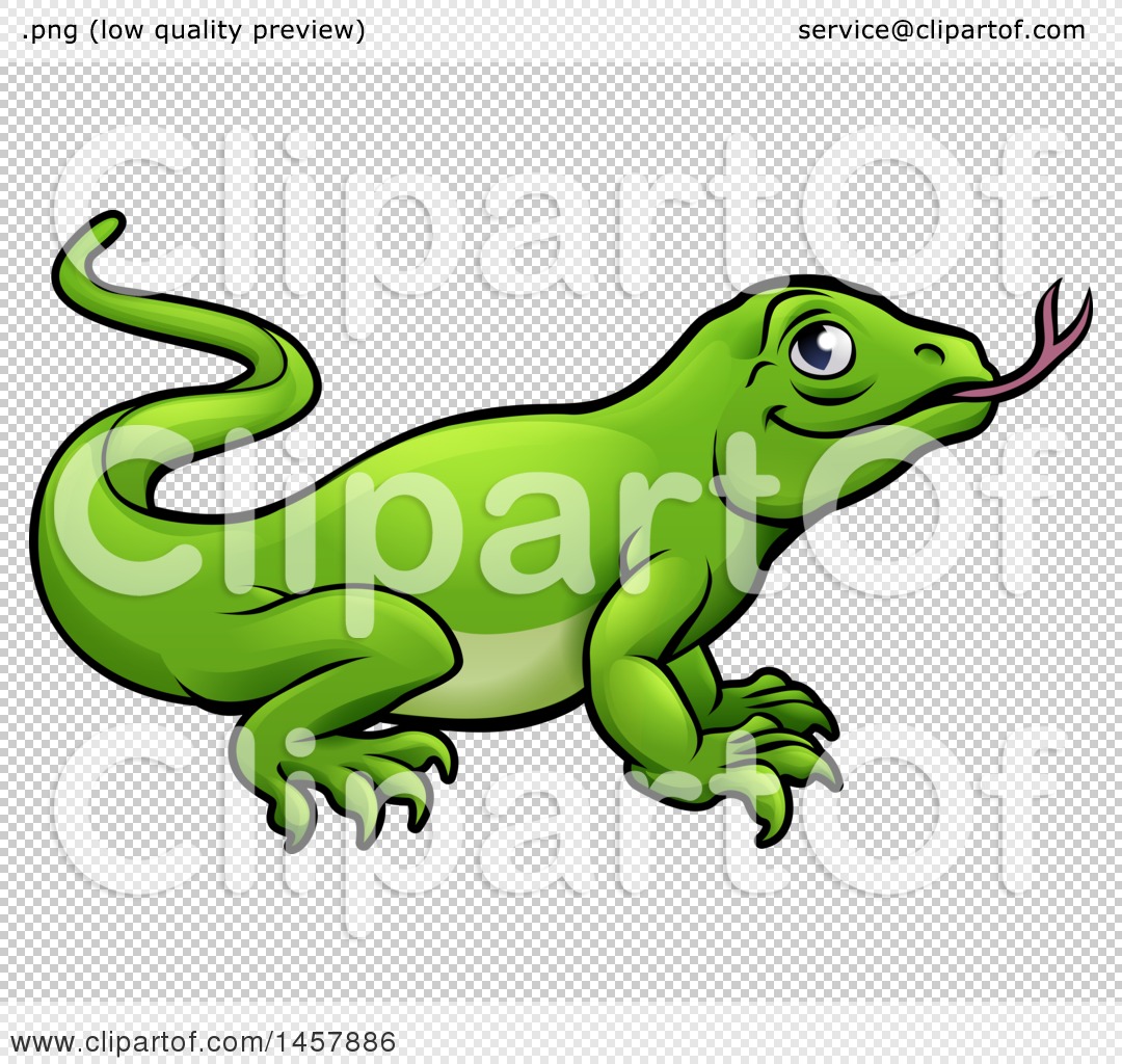 Clipart of a Cartoon Green Komodo Dragon Lizard - Royalty Free Vector  Illustration by AtStockIllustration #1457886