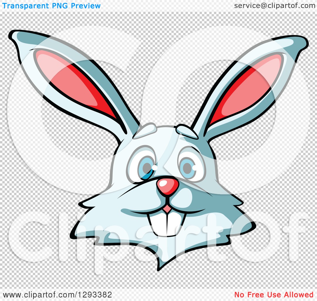 Clipart of a Cartoon Happy Rabbit Face - Royalty Free Vector Illustration  by Vector Tradition SM #1293382