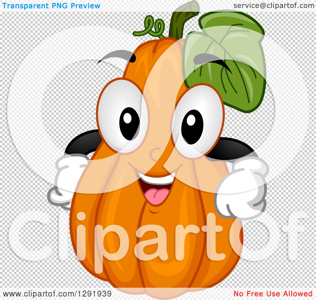 Clipart of a Cartoon Happy Squash Character - Royalty Free Vector ...