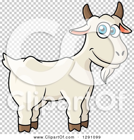 Clipart of a Cartoon Happy White Goat with Blue Eyes - Royalty Free Vector  Illustration by Vector Tradition SM #1291099