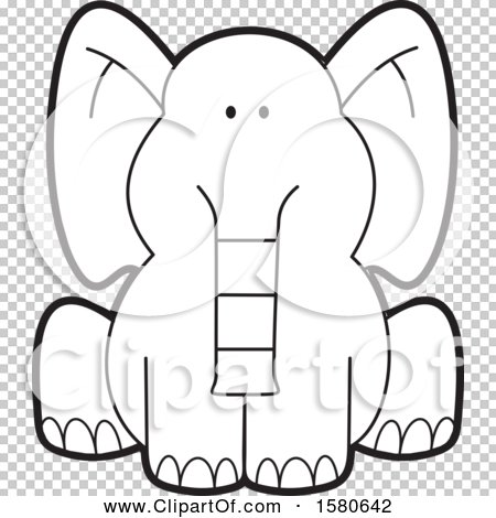 cute elephant holding something outline