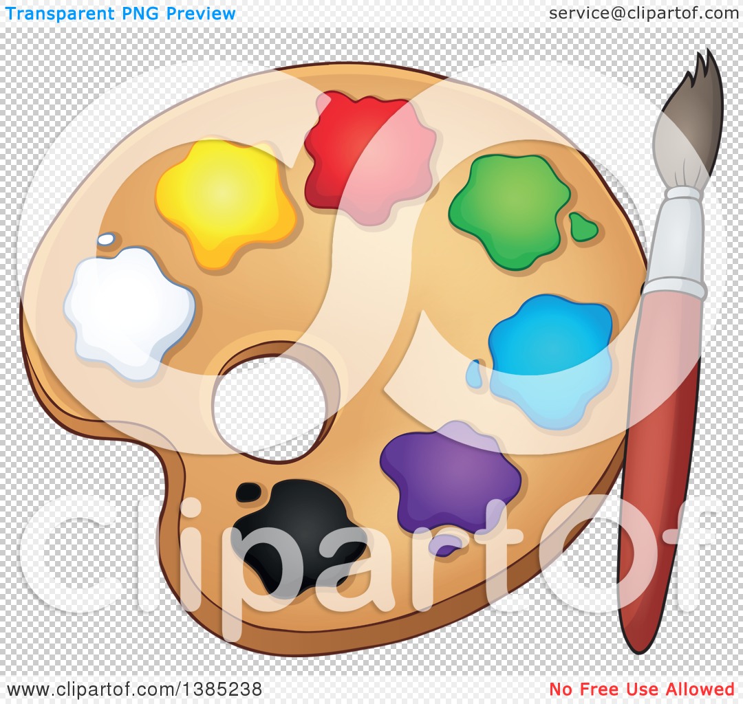 Painting artist palette with brush Royalty Free Vector Image