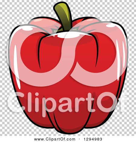 Clipart of a Cartoon Red Bell Pepper - Royalty Free Vector Illustration