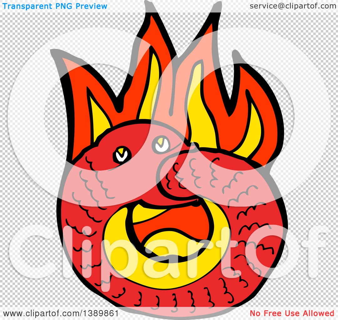 Clipart of a Cartoon Red Snake - Royalty Free Vector Illustration by