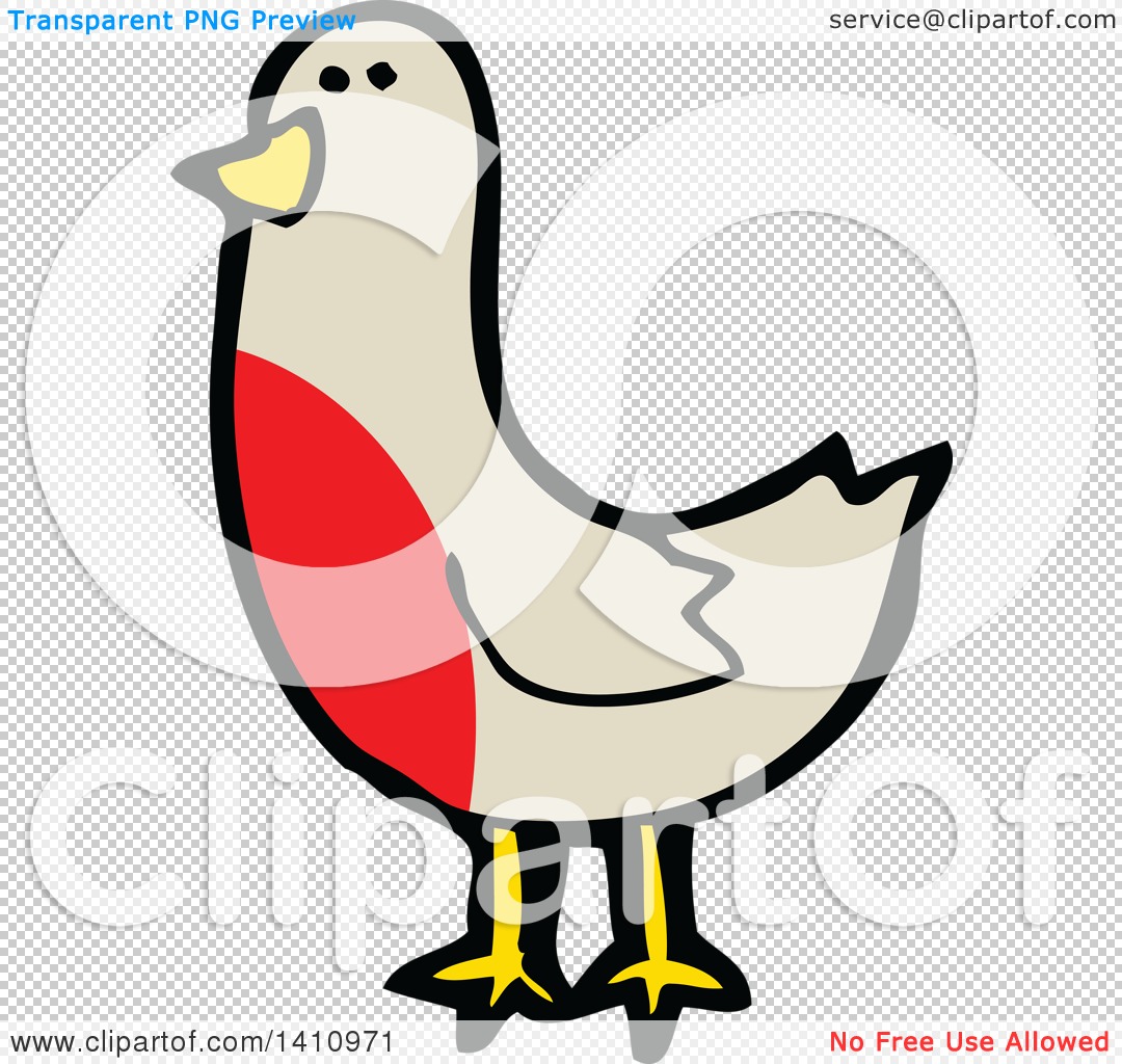 Clipart of a Cartoon Robin Bird - Royalty Free Vector Illustration by