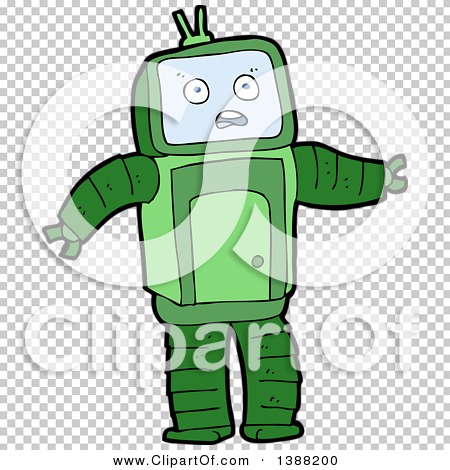 Clipart of a Cartoon Robot - Royalty Free Vector Illustration by