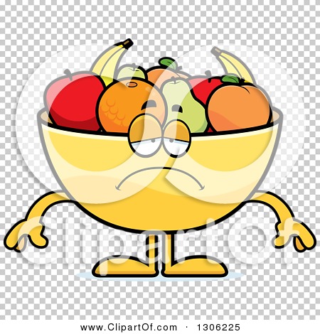 Clipart of a Cartoon Sad Depressed Fruit Bowl Character Pouting ...