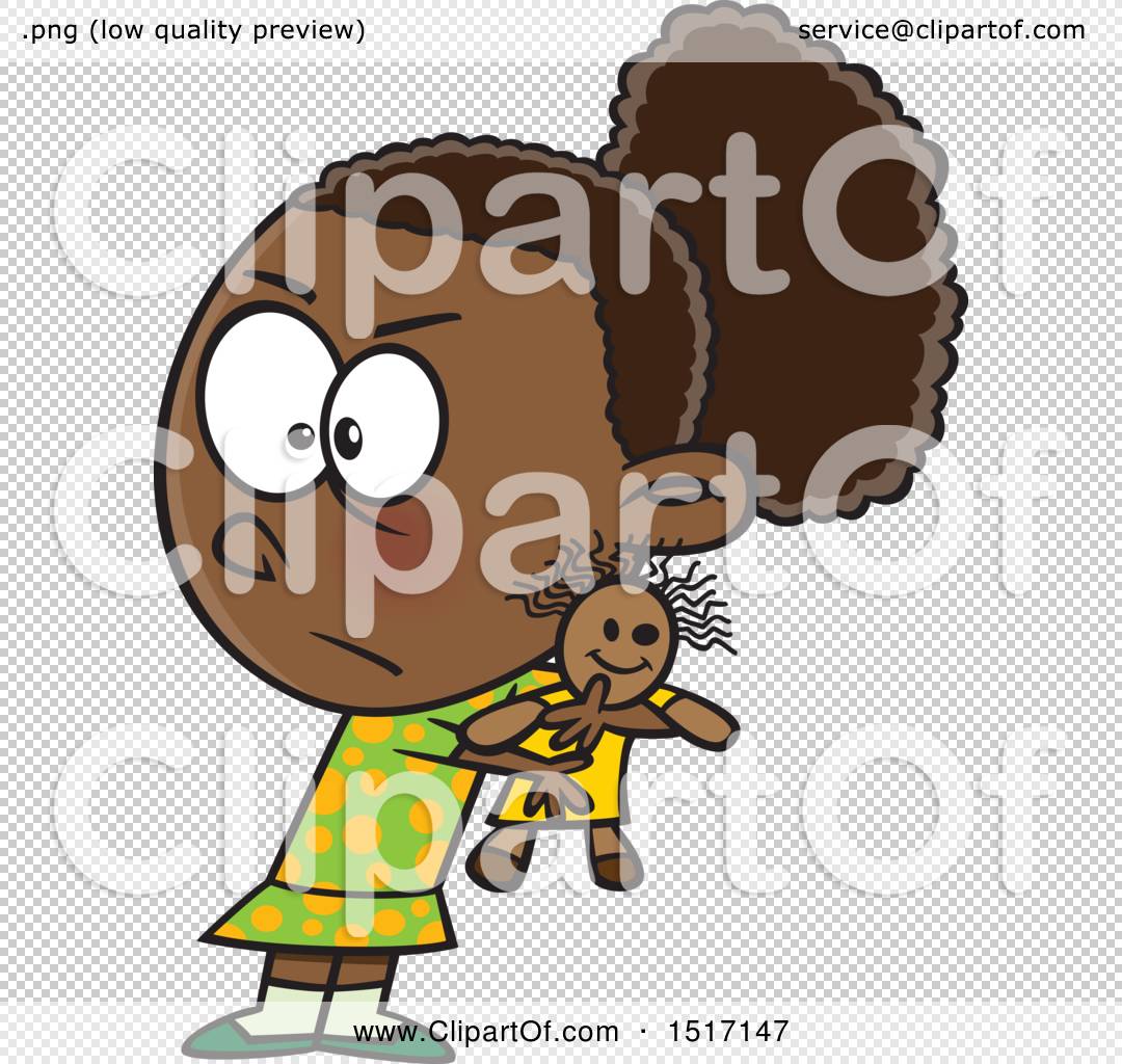 Clipart of a Cartoon Selfish Girl Refusing to Share a Doll - Royalty Free  Vector Illustration by toonaday #1517147