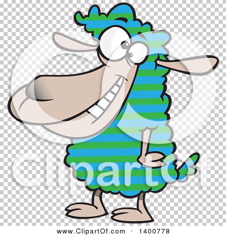 Clipart of a Cartoon Sheep with Striped Wool - Royalty Free Vector