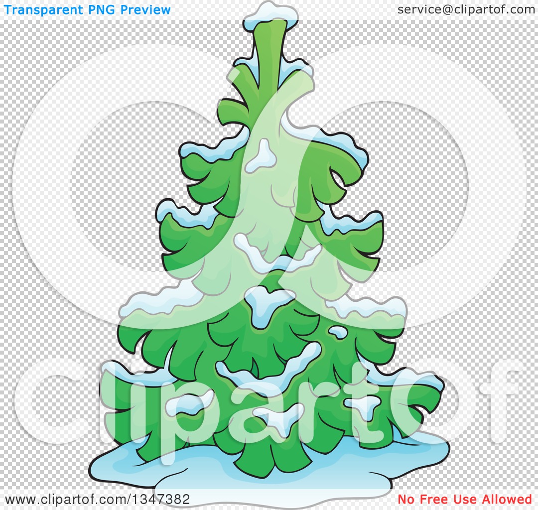 evergreen trees with snow clipart