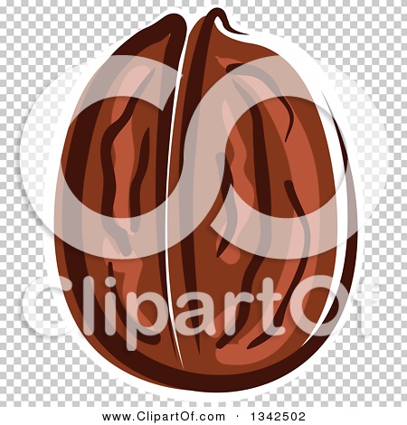Clipart of a Cartoon Walnut - Royalty Free Vector Illustration by