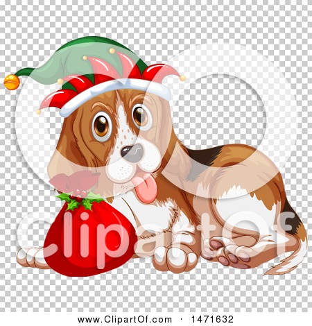 Clipart of a Christmas Dog - Royalty Free Vector Illustration by