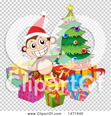 Clipart of a Christmas Monkey - Royalty Free Vector Illustration by Graphics RF #1471640