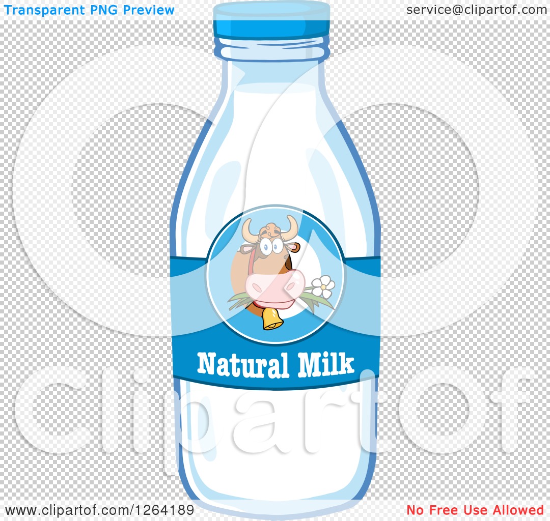 Milk bottle and glass Royalty Free Vector Image