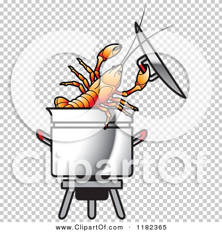 Clipart of a Crayfish in a Pot - Royalty Free Vector Illustration by