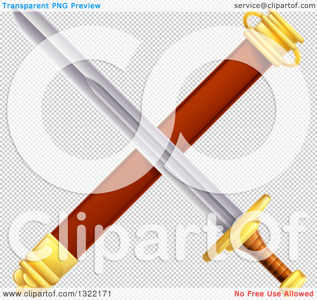 Pirate sword with ribbon banner cold medieval Vector Image