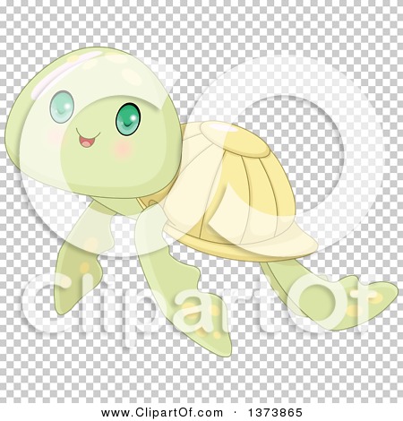 Download Clipart of a Cute Baby Sea Turtle with Big Green Eyes ...