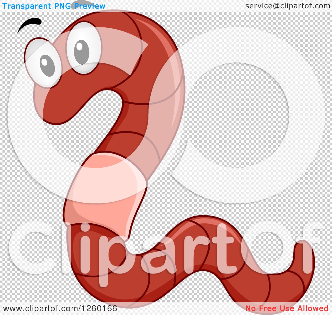 Clipart of a Cute Earthworm - Royalty Free Vector Illustration by
