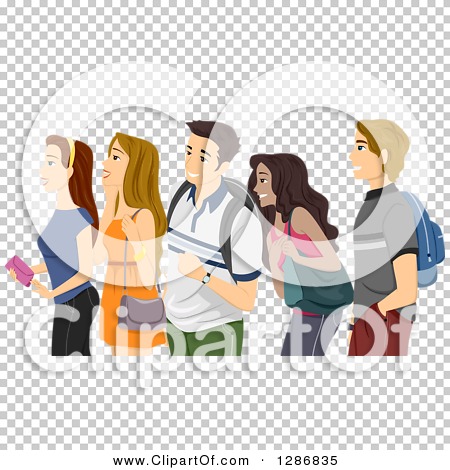 Clipart of a Diverse Group of Excited Teenagers or College Students ...
