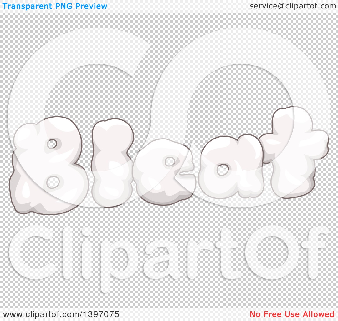 Clipart of a Farm Animal Sound of Bleat with Sheep Wool - Royalty Free