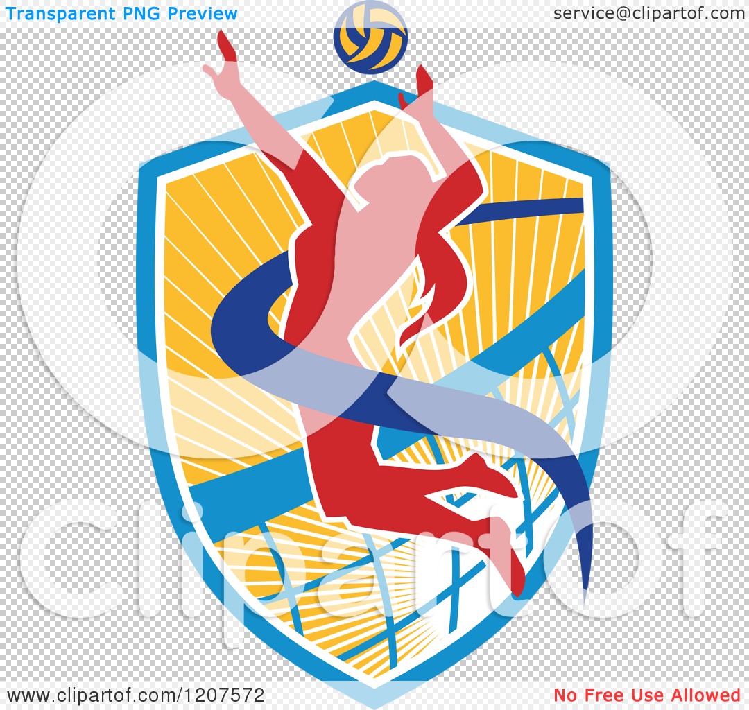 girl spiking volleyball clipart vector