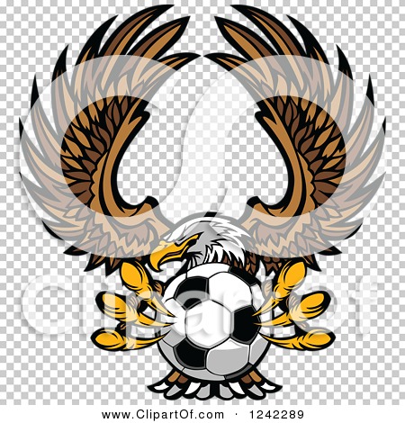 Clipart of a Fierce Bald Eagle Flying with a Soccer Ball in Its Talons ...