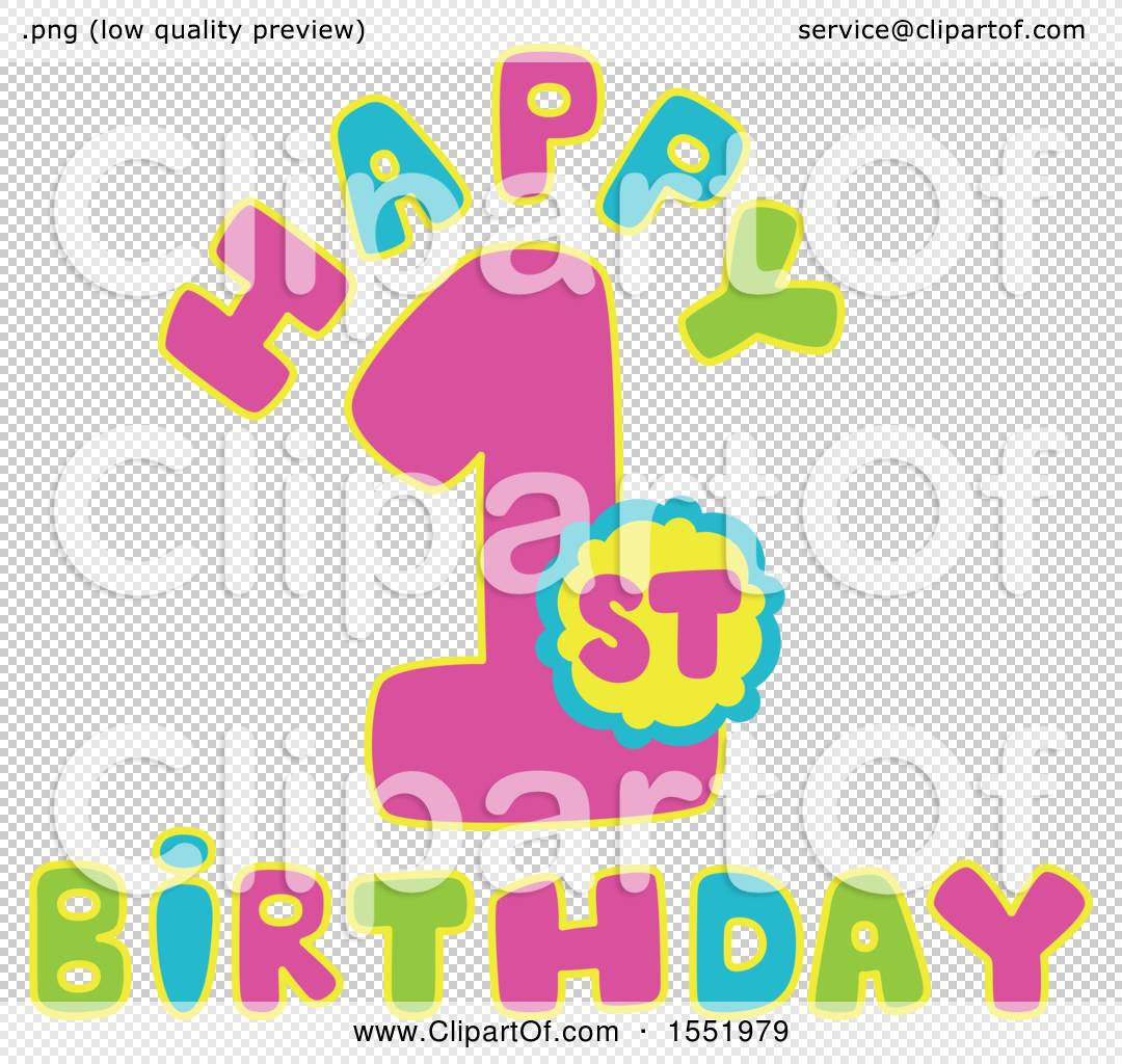 Clipart of a First Birthday Design - Royalty Free Vector Illustration ...