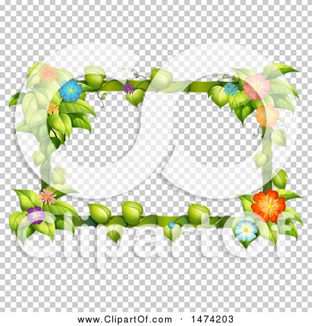 Clipart of a Flower Frame - Royalty Free Vector Illustration by