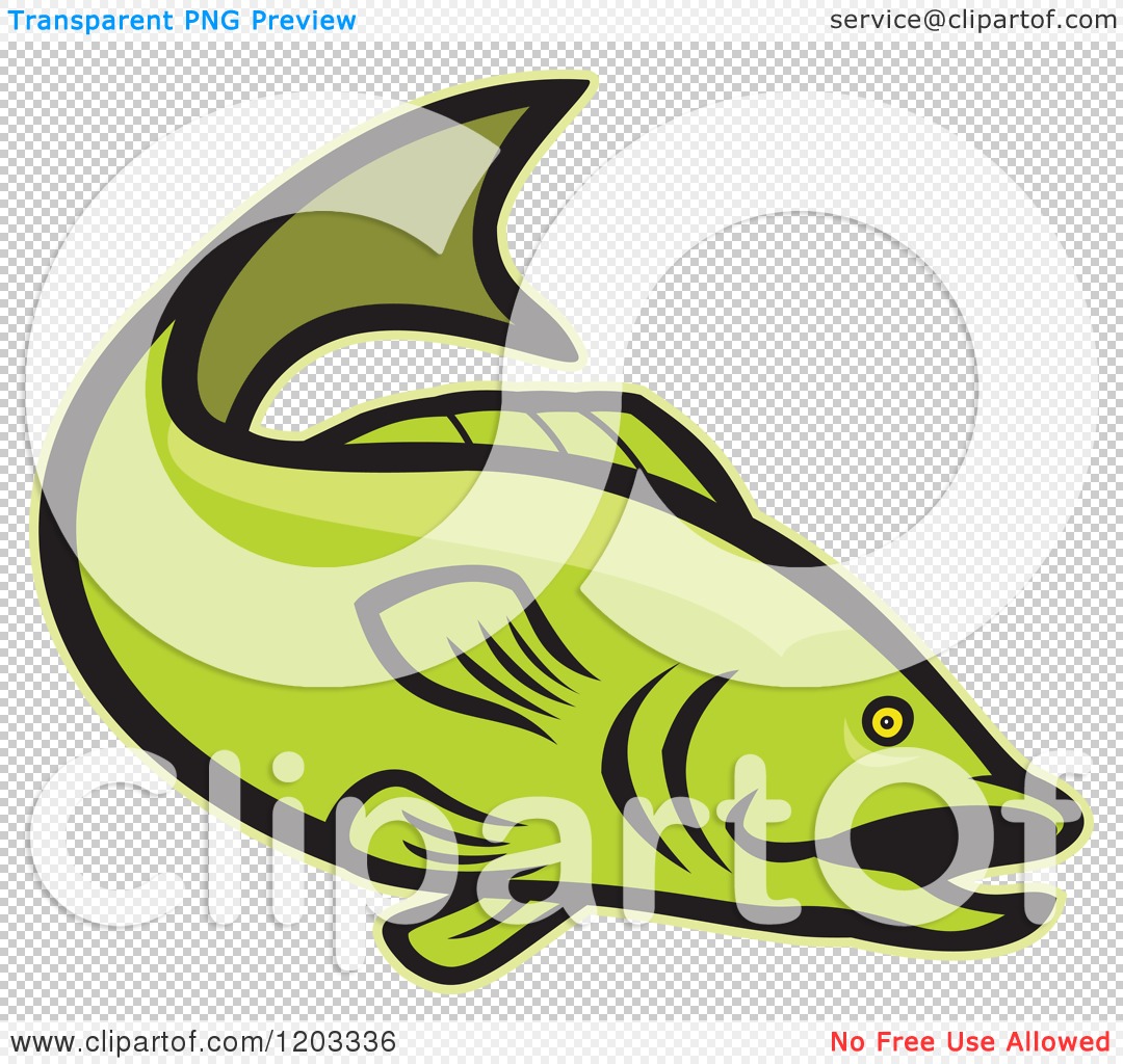 Clipart of a Green Cartoon Largemouth Bass Fish - Royalty Free Vector  Illustration by patrimonio #1203336