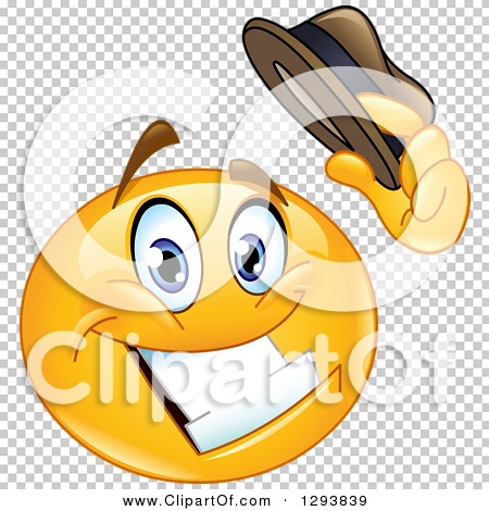 Clipart of a Grinning Yellow Smiley Emoticon Face Tipping His Hat ...